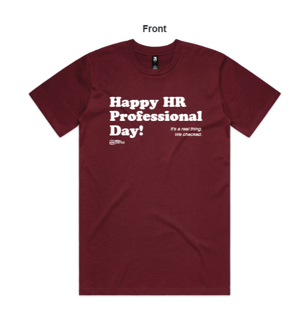 Happy HR Professional Day! - Burgundy Shirt with Short Sleeves