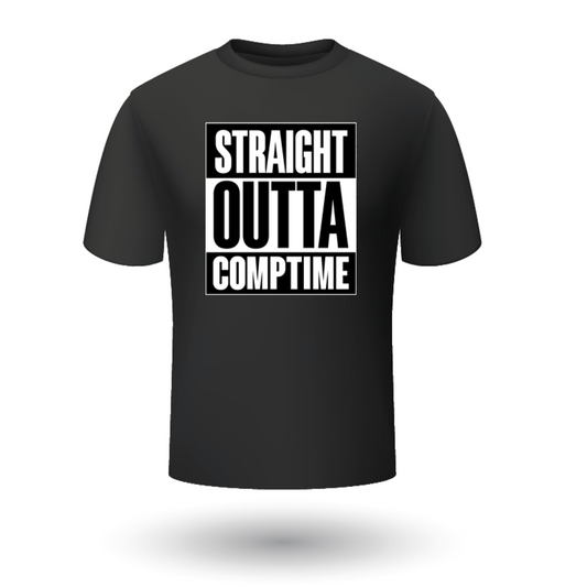 Straight Outta Comptime | Black T-Shirt